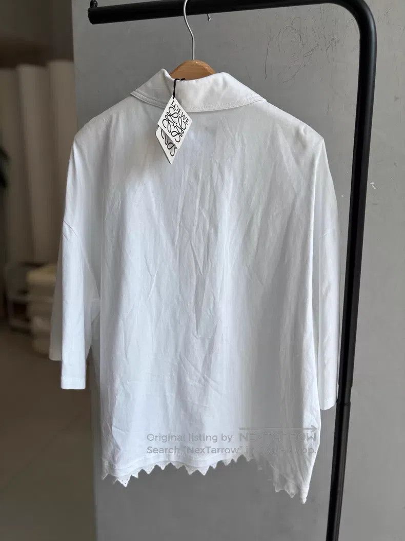 Loewe Loewe White polo collar seven-eighths sleeve top Size M / US 6-8 / IT 42-44 - 5 Thumbnail
