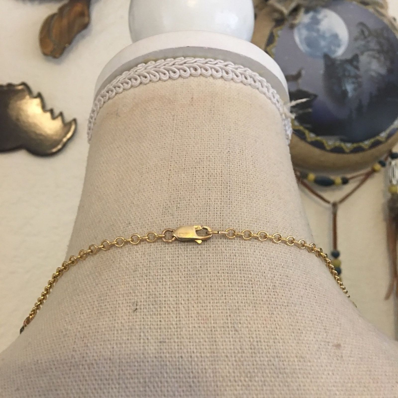 Jewelry 14k gold filled chain glass stone accent necklace Size ONE SIZE - 5 Thumbnail