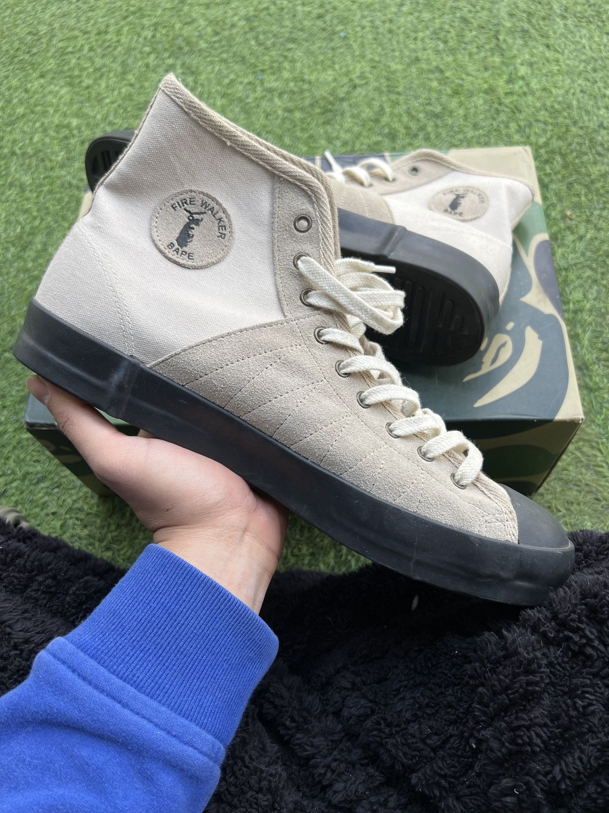 Bape Bape x Sky Walker Hi Top Sneakers Beige Size US 9.5 / EU 42-43 - 1 Thumbnail