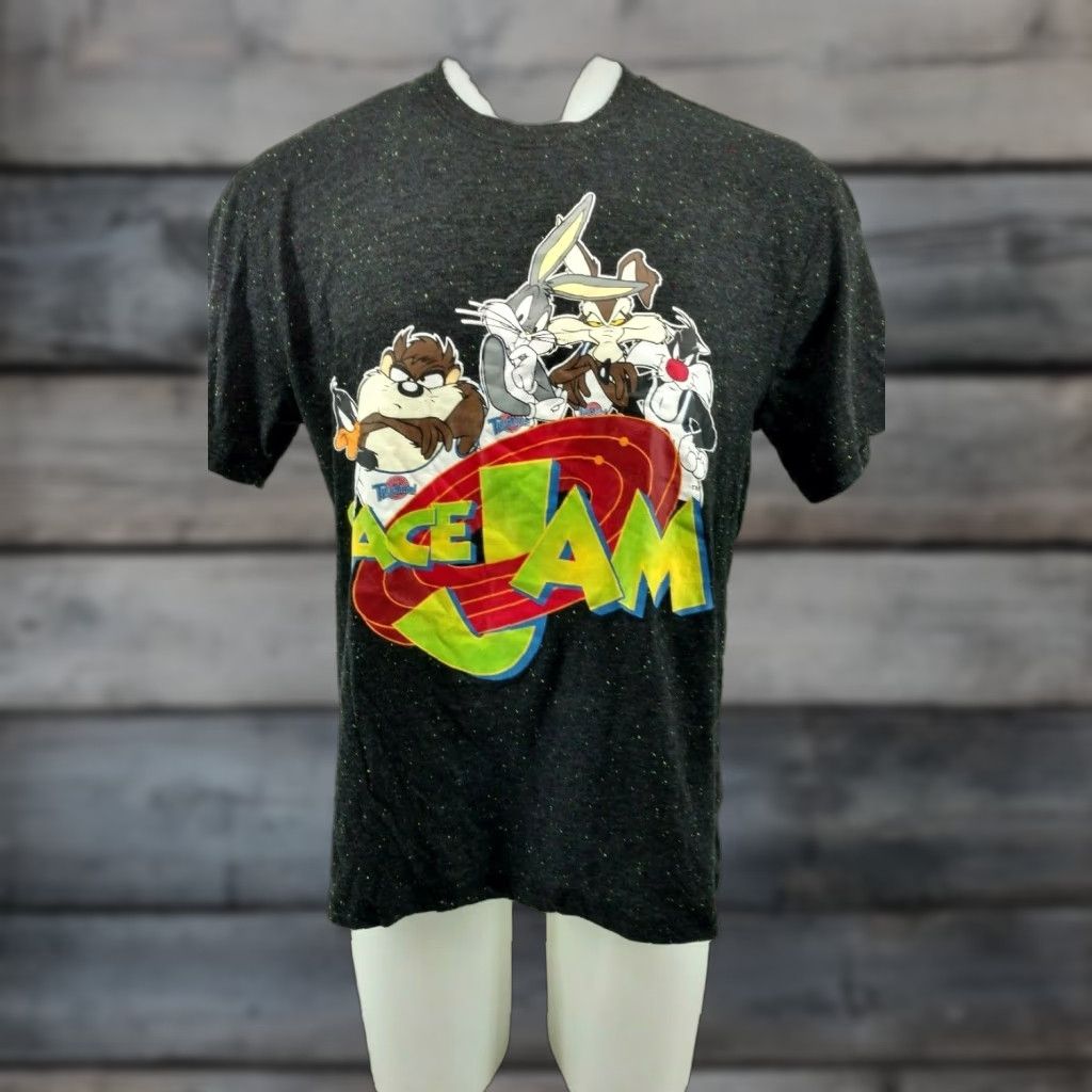 Vintage Space Jam Tune Squad Black Confetti Texture Shirt XL Mens Shirt Graphic Tee Space Jam 90s Vintage? Size US XL / EU 56 / 4 - 1 Thumbnail