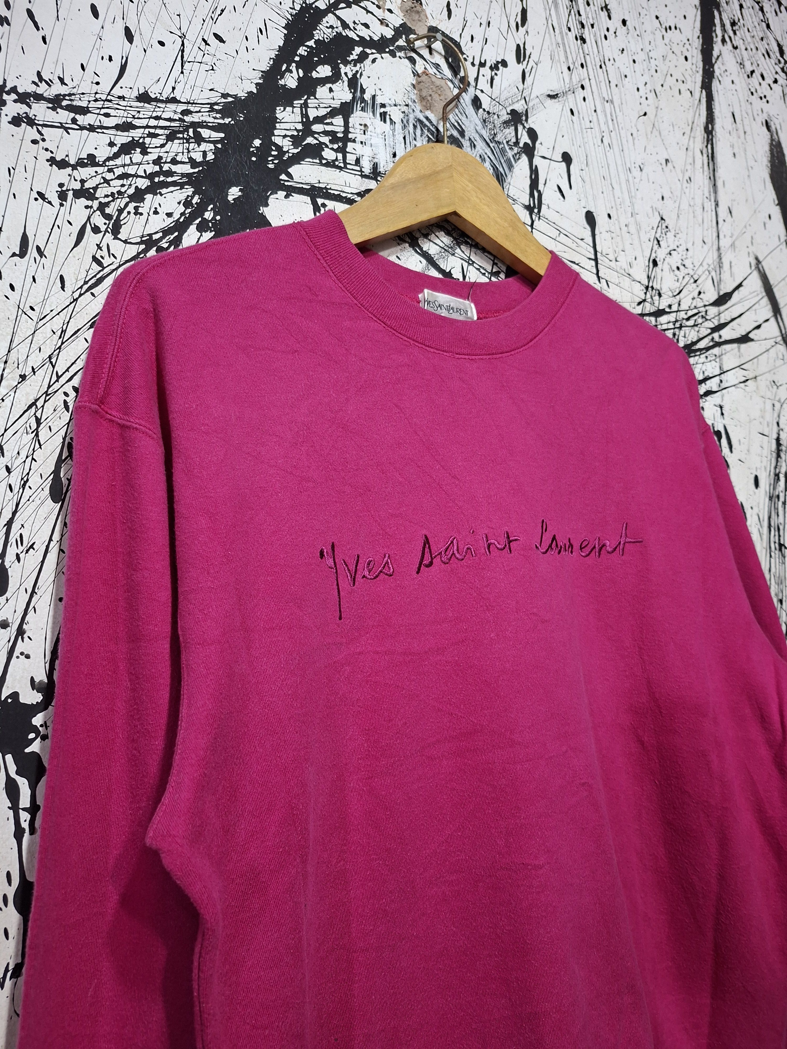 Yves Saint Laurent VINTAGE YVES SAINT LAURENT EMBROIDERED LOGO SWEATSHIRT Size US M / EU 48-50 / 2 - 2 Thumbnail