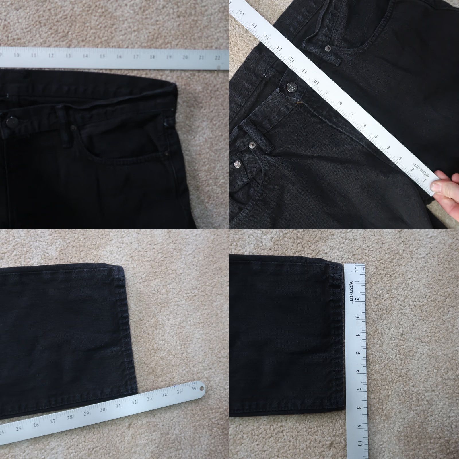 Polo Ralph Lauren Polo Ralph Lauren Jeans Men 36x32 Black Denim Straight 5-Pocket Classic Belt Loops Zipper/Button Vintage No Size US M / EU 48-50 / 2 - 9 Thumbnail