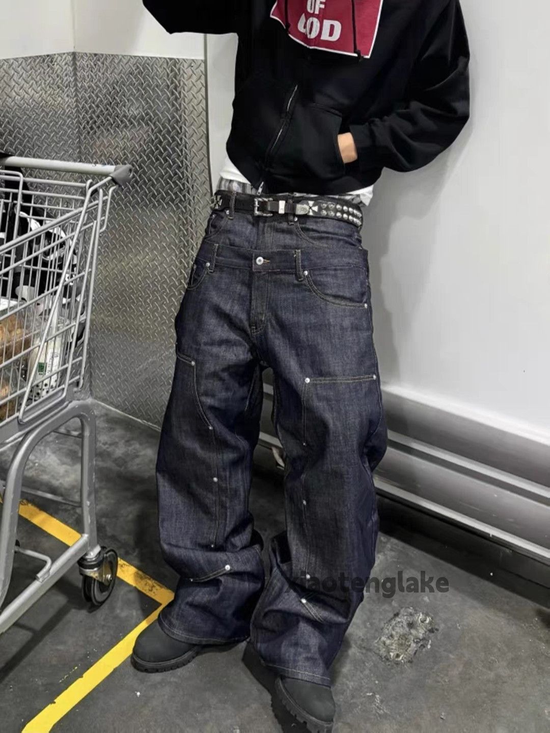 Vintage Unisex utility dance yuppie loose baggy carpenter jeans Size US 34 / EU 50 - 1 Thumbnail