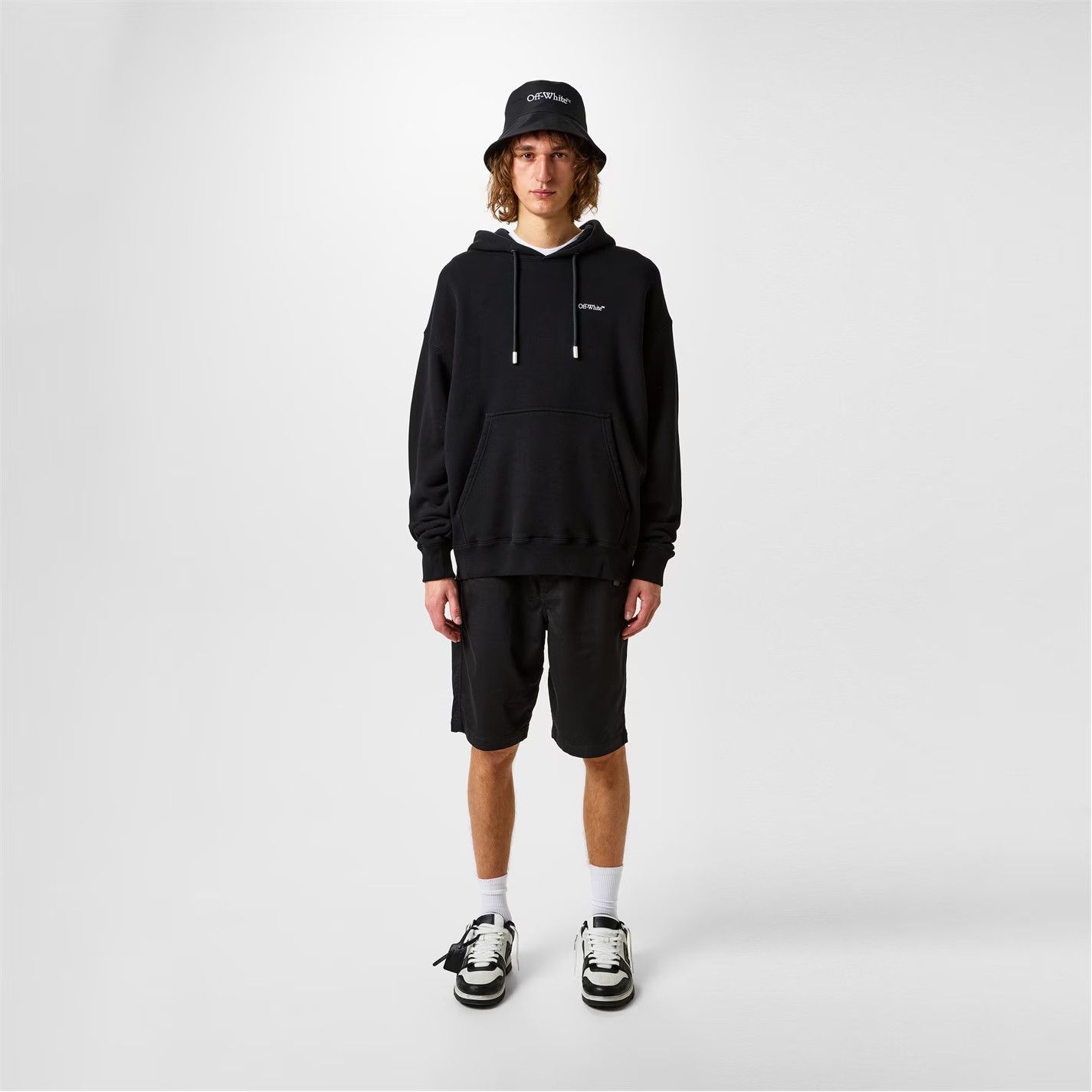 Off-White o1g2r1mq0226 Logo Print Cotton Hoodie In Black Size US XL / EU 56 / 4 - 6 Thumbnail