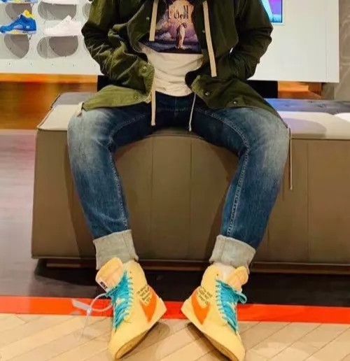 Nike OW x NK Blazer Halloween Cream HiTop 44 98N Size US 11 / EU 44 - 9 Thumbnail