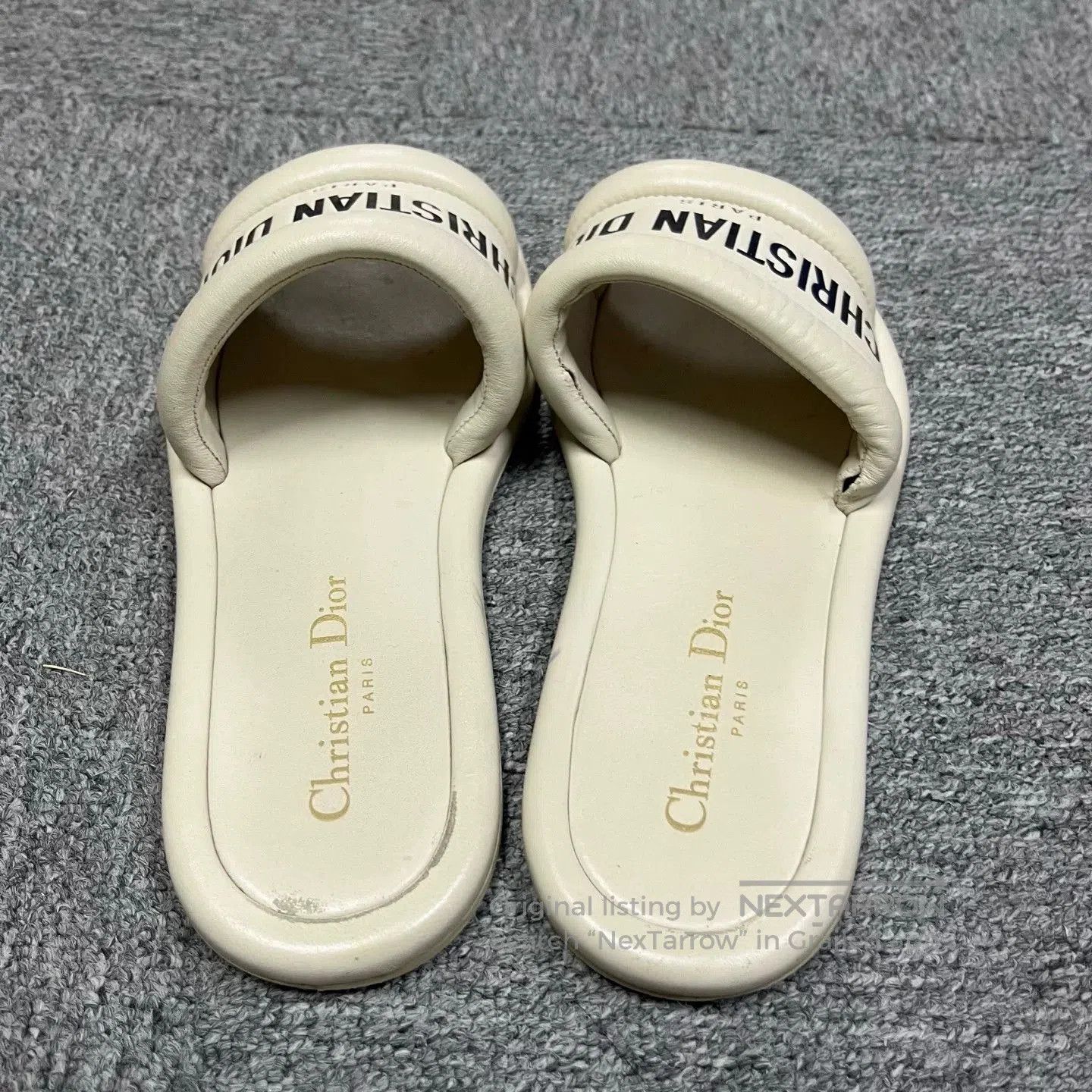 Dior Dior White Logo Flat Slides. Size US 5 / IT 35 - 3 Thumbnail
