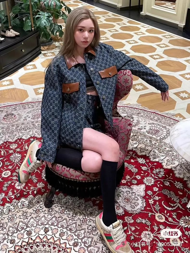 Gucci Gucci Size 38 Leather collar full logo jacket 2503-Nextarro Size US XXS / EU 40 - 9 Thumbnail