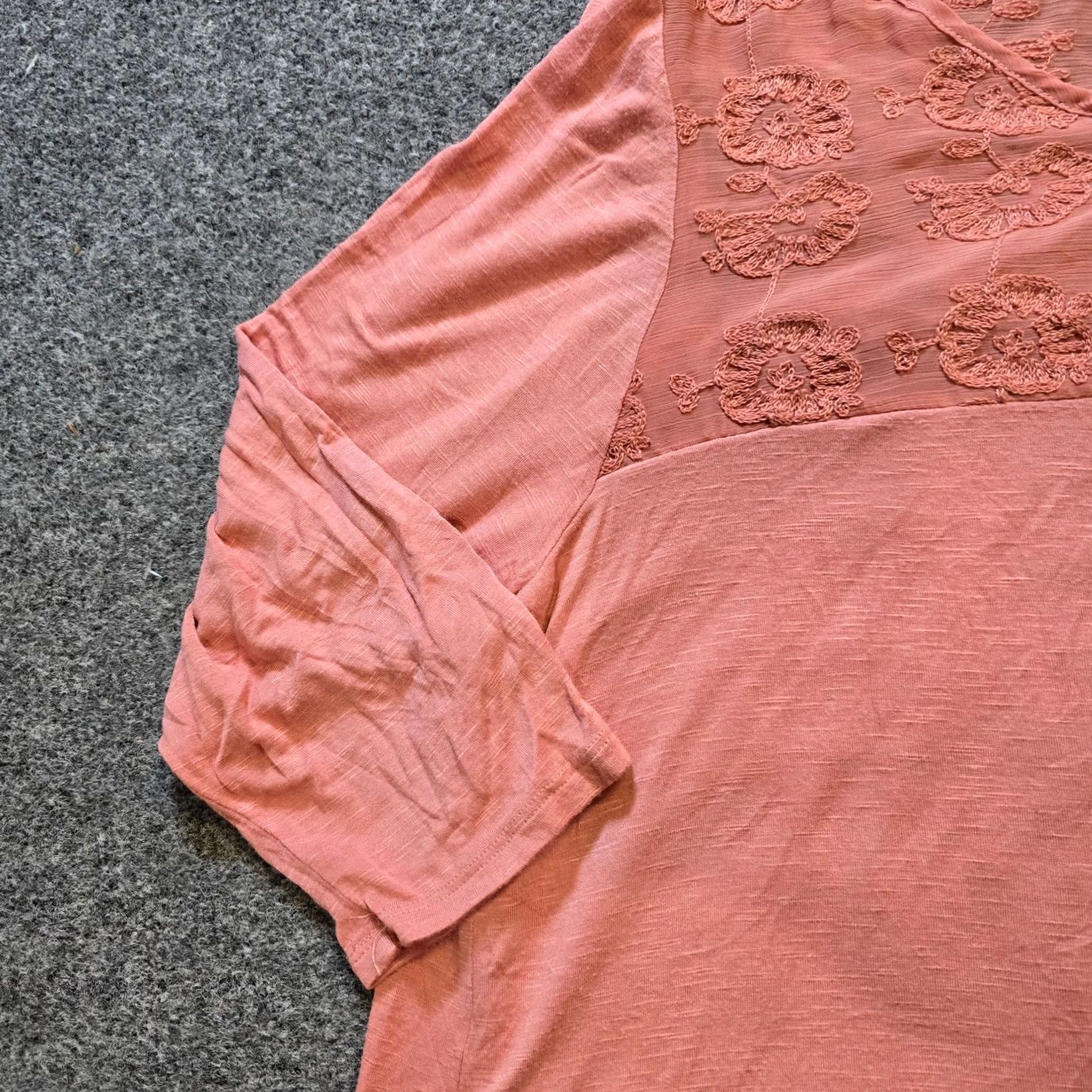 Pinko Adiva Top Womens 1X Pink Lace Lined 3/4 Sleeves Lightweight Casual Romance Blouse Women Plus Size Regular Fit Shirt Size XL / US 12-14 / IT 48-50 - 4 Thumbnail