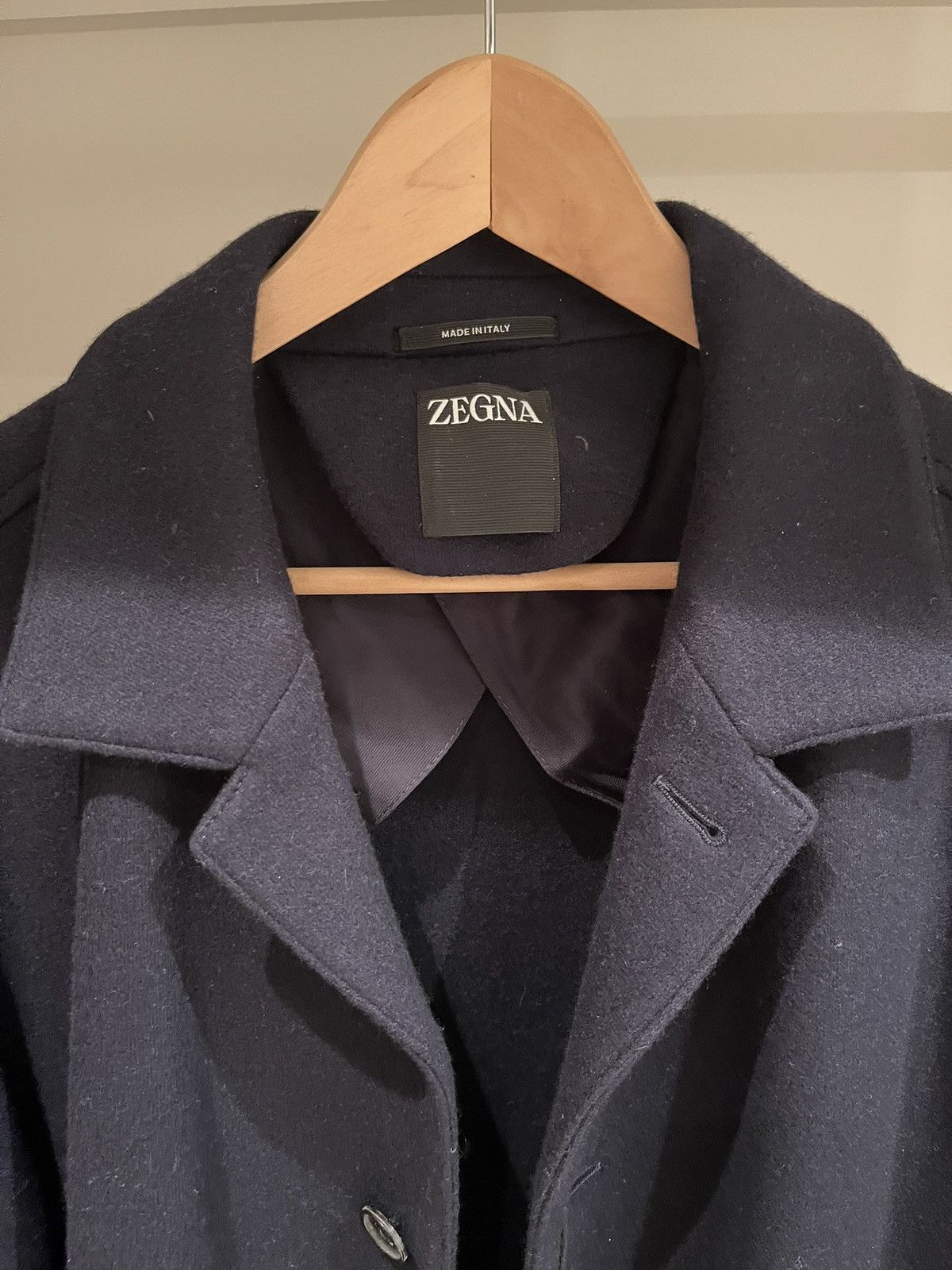 Z Zegna Zegna Wool & Cashmere Alpe Chore Jacket Navy Blue New+Tags Size US XL / EU 56 / 4 - 2 Thumbnail
