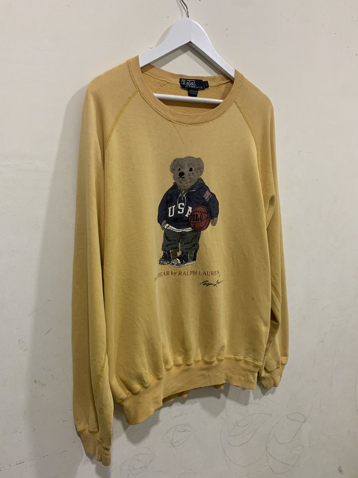 Polo Ralph Lauren × RRL Ralph Lauren × Ralph Lauren Vintage Polo Bear By Polo Ralph Lauren Sweatshirt Distress Size US L / EU 52-54 / 3 - 4 Thumbnail