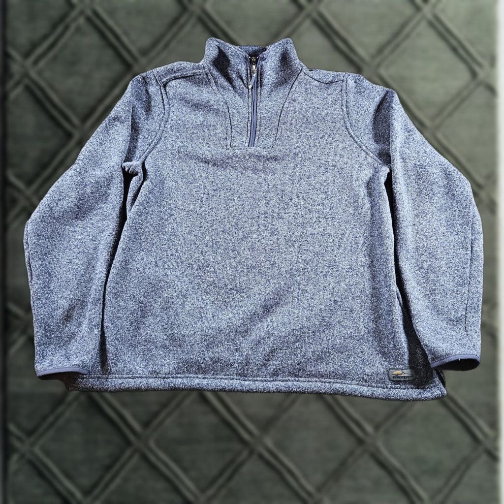 Orvis Orvis Sweater Pullover Mens Large Blue Fleece Quarter Zip Mock Neck 1/4 Zip Solid Knit Logo Outdoor Size US L / EU 52-54 / 3 - 1 Thumbnail