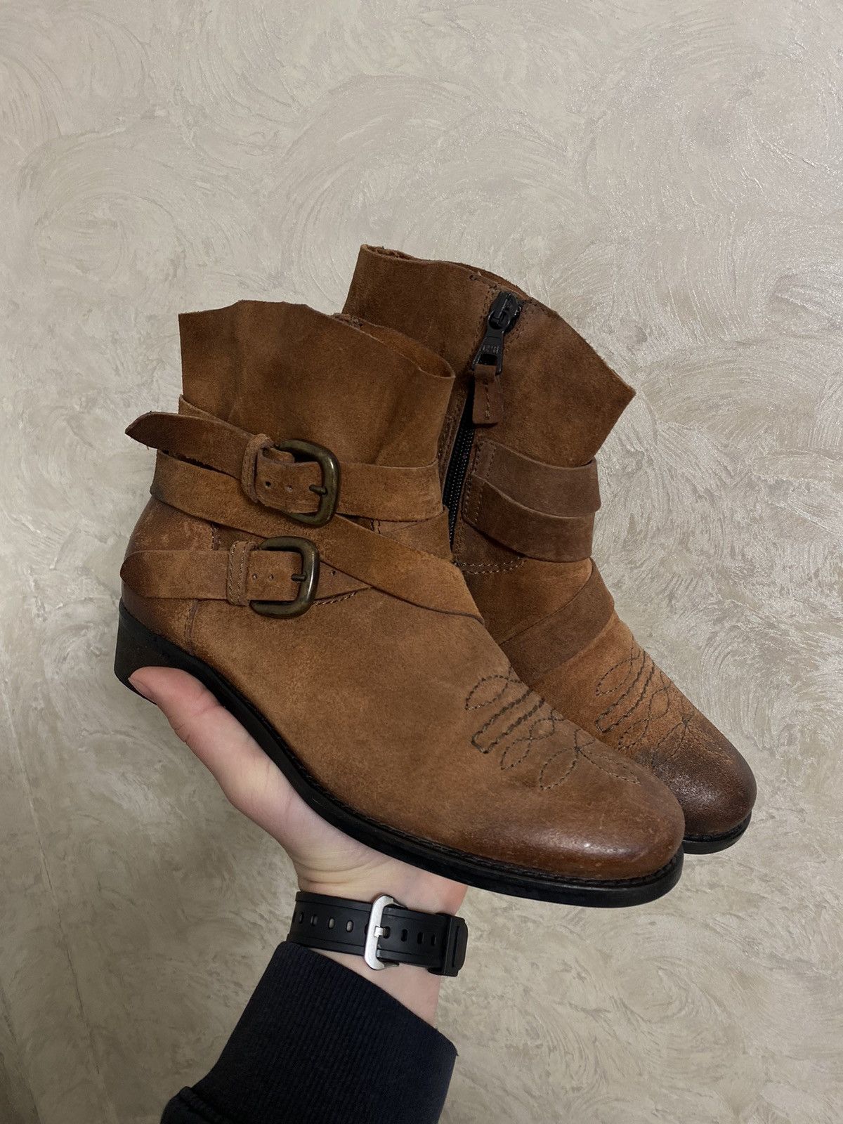 If Six Was Nine Vintage AS 98 Guidi Style High Leather Biker Boots Japanese Size US 6.5 / EU 39-40 - 2 Thumbnail
