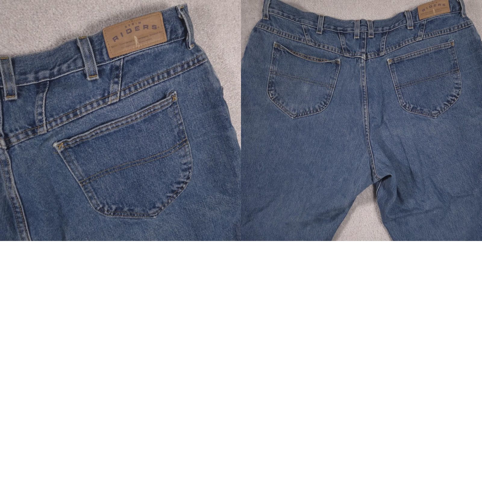 Vintage Riders Jeans Womens 24W Blue Medium Wash High Rise Relaxed Fit Tapered Denim Jeans Size 42" / US 20 - 9 Thumbnail