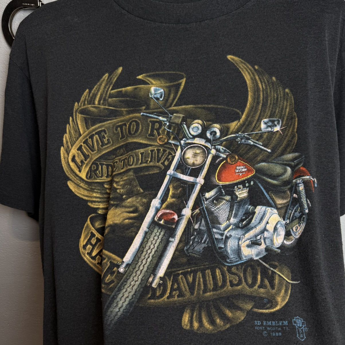 Harley Davidson Vintage Harley Davidson 1980’s 3D Emblem T-shirt Size US L / EU 52-54 / 3 - 4 Thumbnail