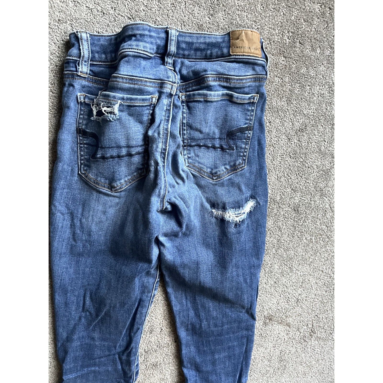 American Eagle Outfitters VINTAGE American Eagle Outfitters Blue Denim Jegging Pants Women's Size 4 Regular Stretch Distressed Size 27" / US 4 / IT 40 - 2 Thumbnail