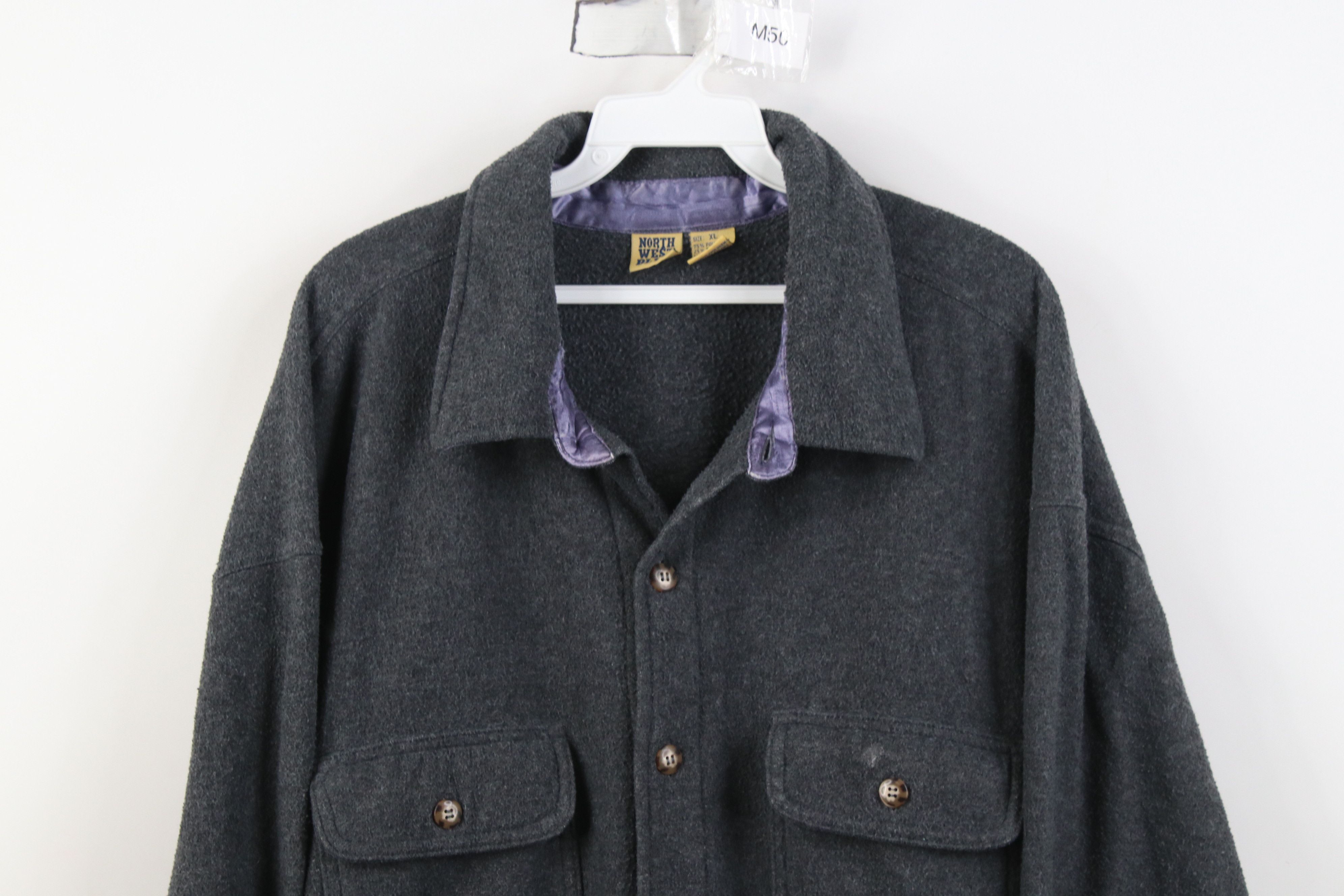 Vintage Vintage 90s Streetwear Baggy Fleece Button Shirt Jacket Jac Size US XL / EU 56 / 4 - 2 Thumbnail