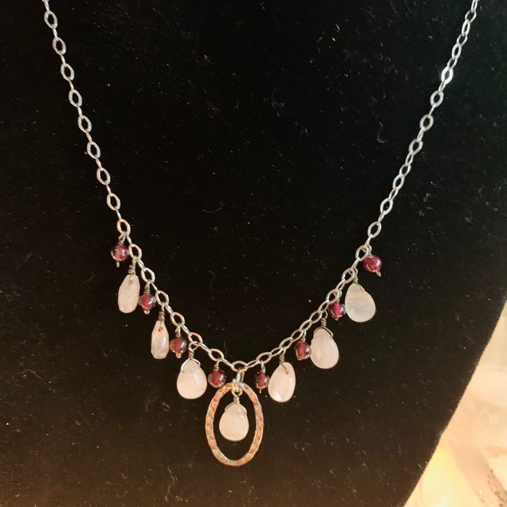 Vintage Sterling Silver BN Necklace with amethysts Size ONE SIZE - 3 Thumbnail