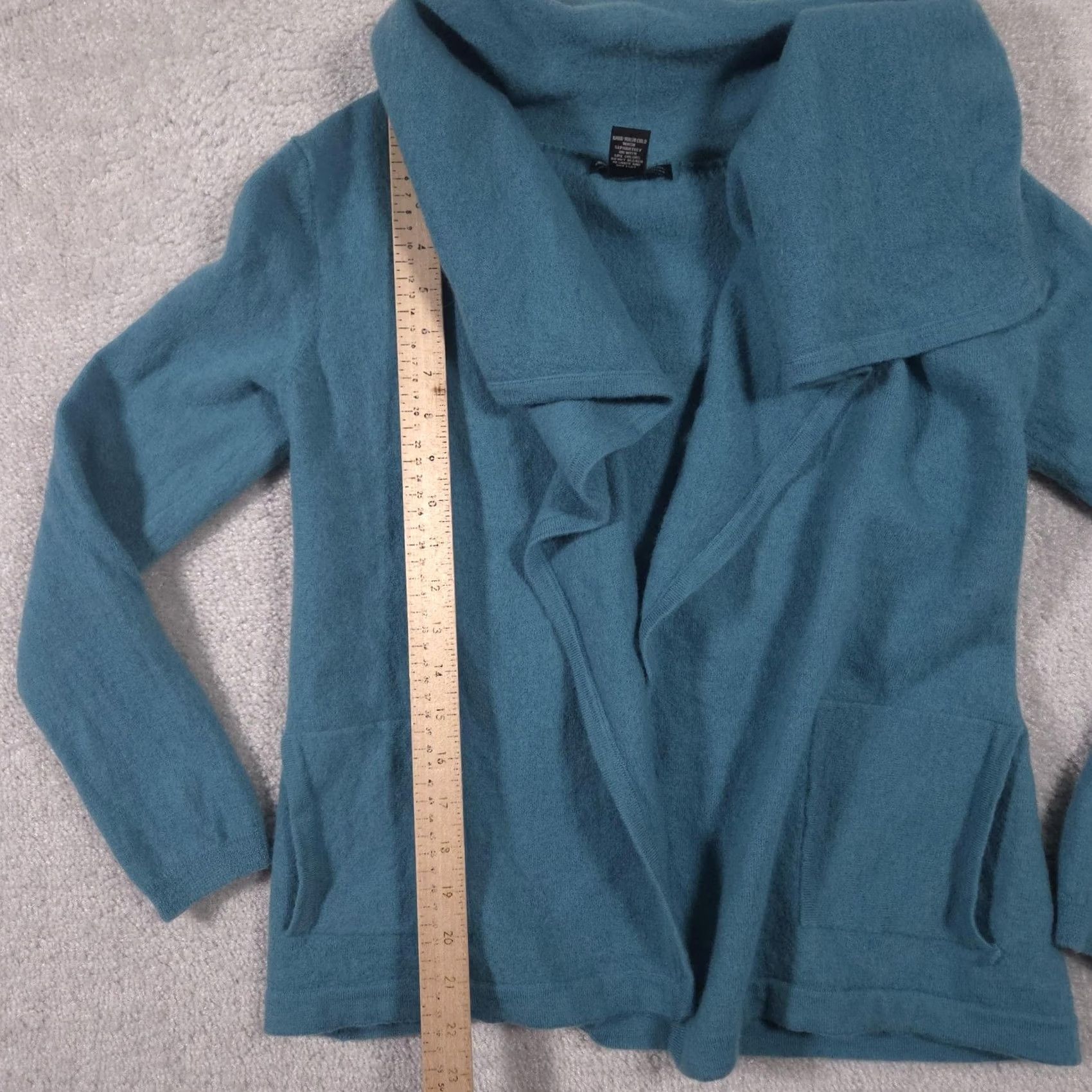 Altea VINTAGE Valerie Bertinelli Sweater Womens Medium Teal Merino Wool Shawl Cardigan Size M / US 6-8 / IT 42-44 - 7 Thumbnail