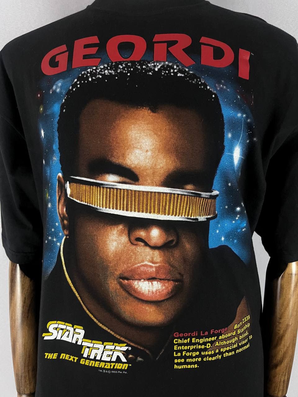 Vintage Star Trek Geordi Movie Tee T Shirt 1995 Vintage Black Size US XL / EU 56 / 4 - 1 Thumbnail