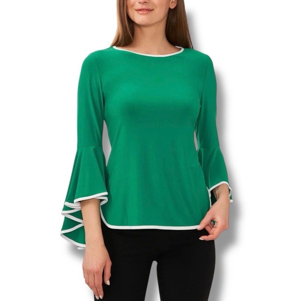 Other Sam & Jess Womens Contrast Trim Bell Sleeve Blouse NEW Size XL / US 12-14 / IT 48-50 - 1 Thumbnail