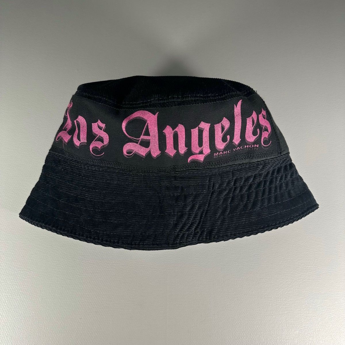 Other Marc Vachon Los Angeles Black Corduroy Pink Print Bucket Hat Size ONE SIZE - 3 Thumbnail