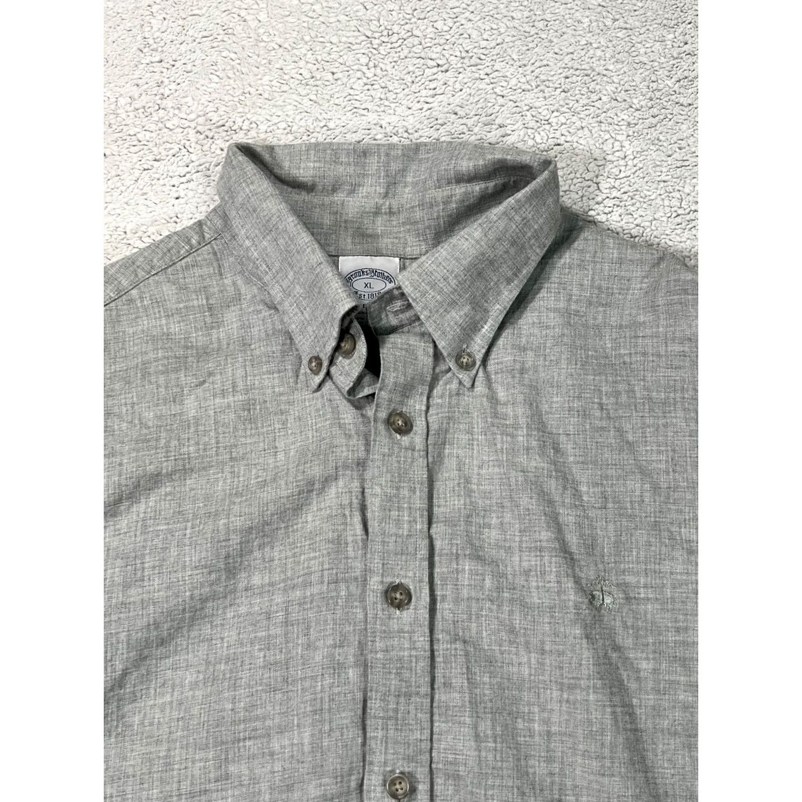 Brooks Brothers Brooks Brothers Shirt Mens XL Gray Regent Fit 100% Cotton Casual Button Up Size US XL / EU 56 / 4 - 2 Thumbnail