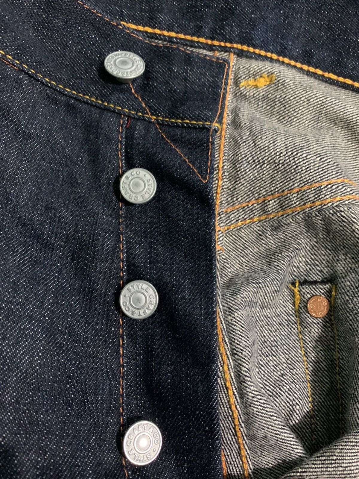 Evisu Evisu Lot 2001 Yellow Seagull Logo Jeans Size US 33 - 9 Thumbnail