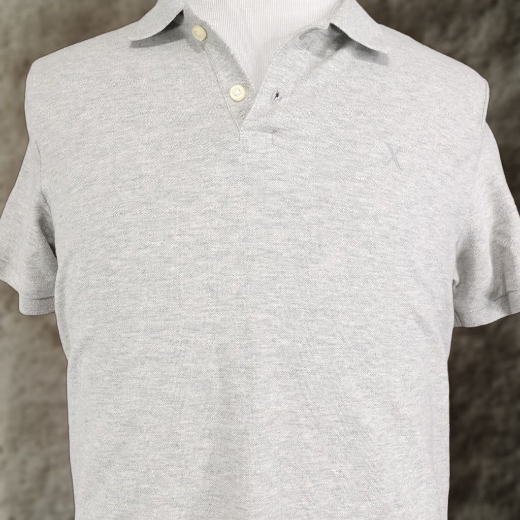 Express Express Polo Shirt Mens L Gray Solid 100% Cotton Knit Short Sleeve Shirt Mens Casual Business Size US L / EU 52-54 / 3 - 1 Thumbnail
