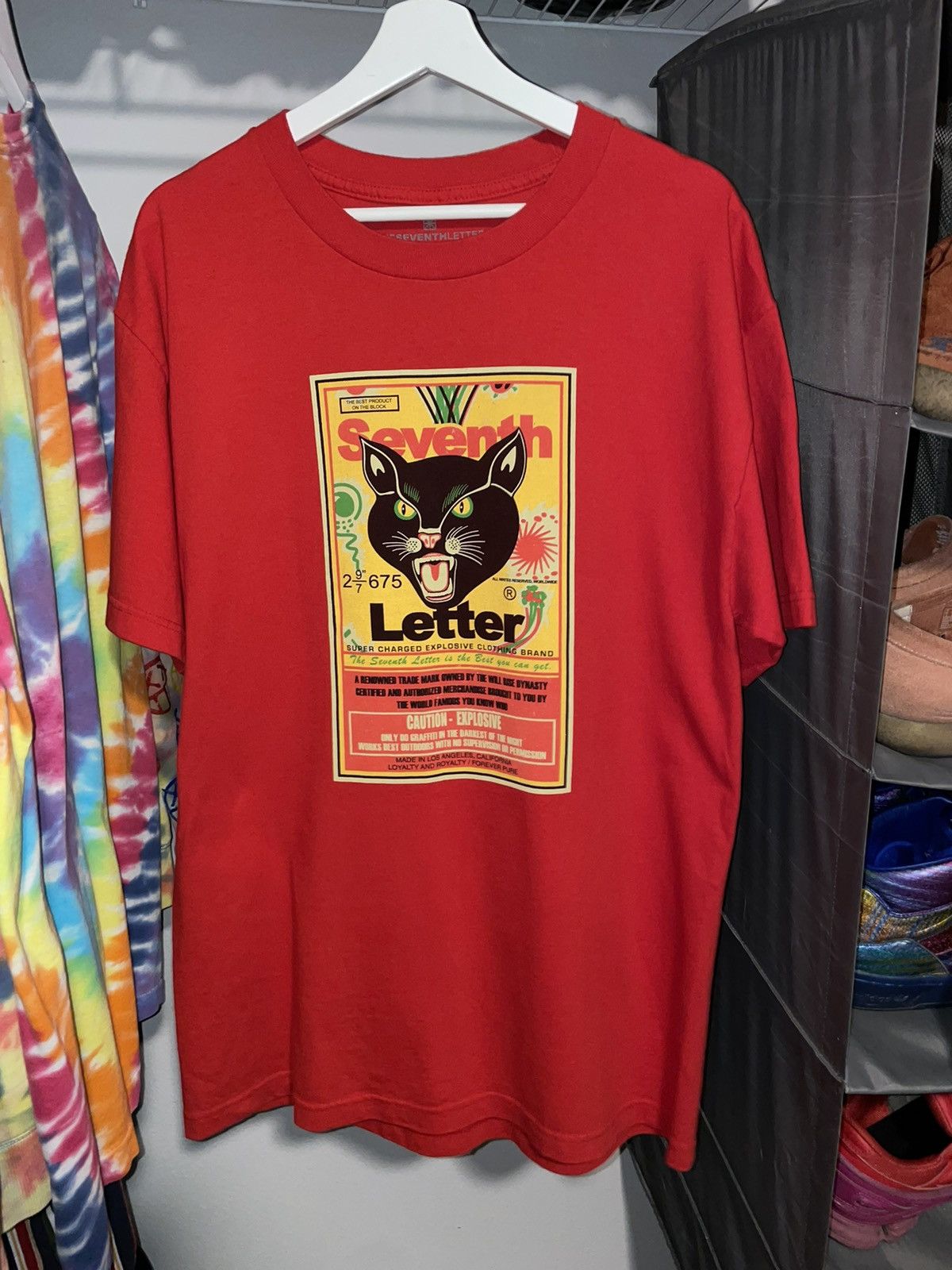 The Seventh Letter The Seventh Letter Black Cat VTG Red T shirt Size US L / EU 52-54 / 3 - 1 Thumbnail