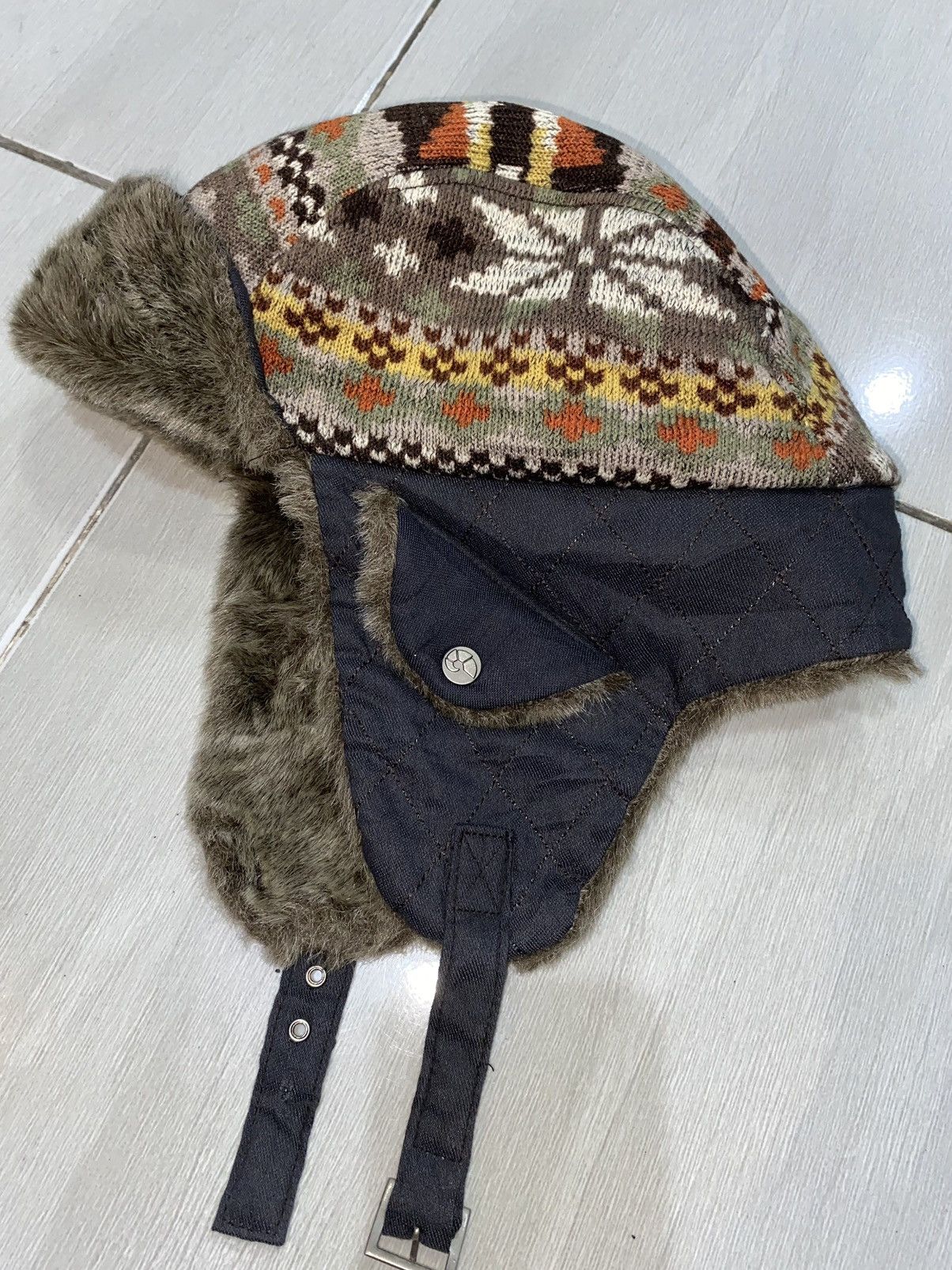 Vintage Japanese Ushanka Fuzzy Mohair Y2k Winter Cold Wind Navajo Size ONE SIZE - 1 Thumbnail