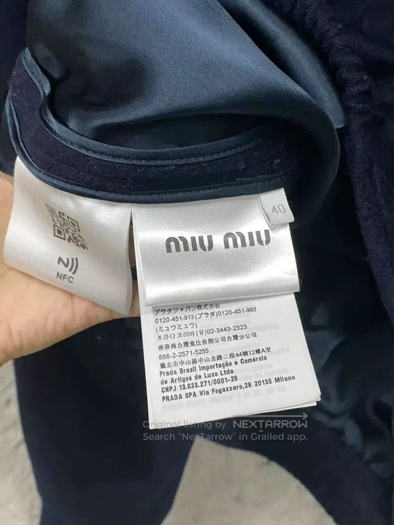 Prada Miu Miu Navy Blue Logo Cashmere Jacket. Size US M / EU 48-50 / 2 - 6 Thumbnail