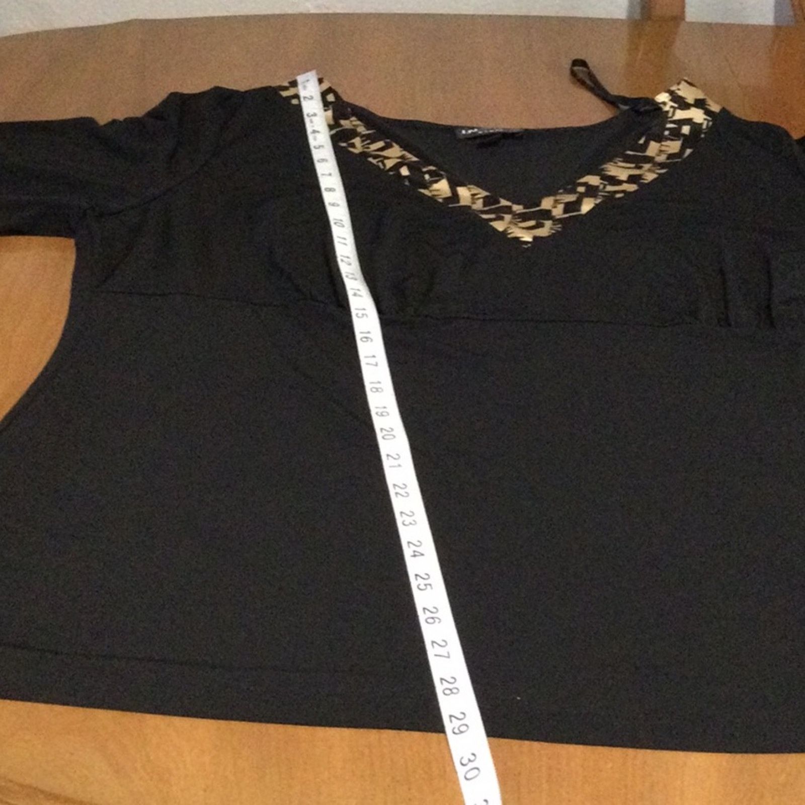 Other I.N. Studio Woman Black & Tan V-neck Pullover Blouse Size 1X Size XL / US 12-14 / IT 48-50 - 15 Thumbnail