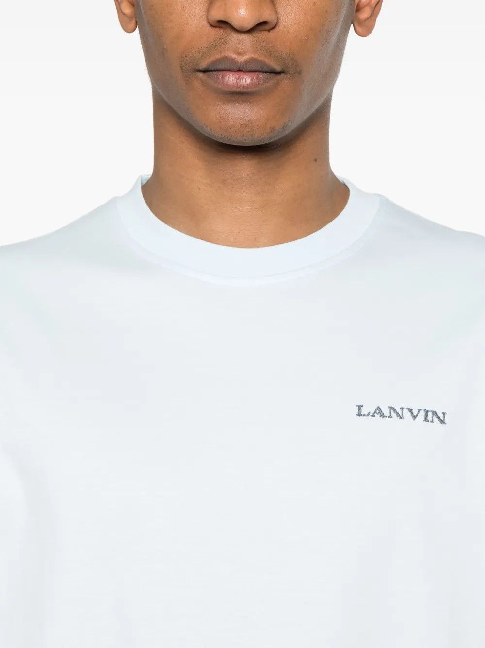 Lanvin oc11z0426 Logo Embroidered T-Shirt in Sky Blue Size US S / EU 44-46 / 1 - 4 Thumbnail