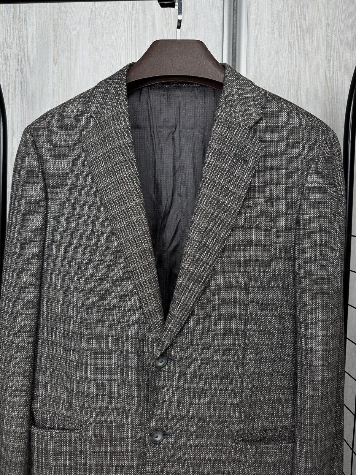 Emporio Armani Emporio Armani G Line Exclusive Fabric Grey Checkered Blazer Size 38R - 3 Thumbnail