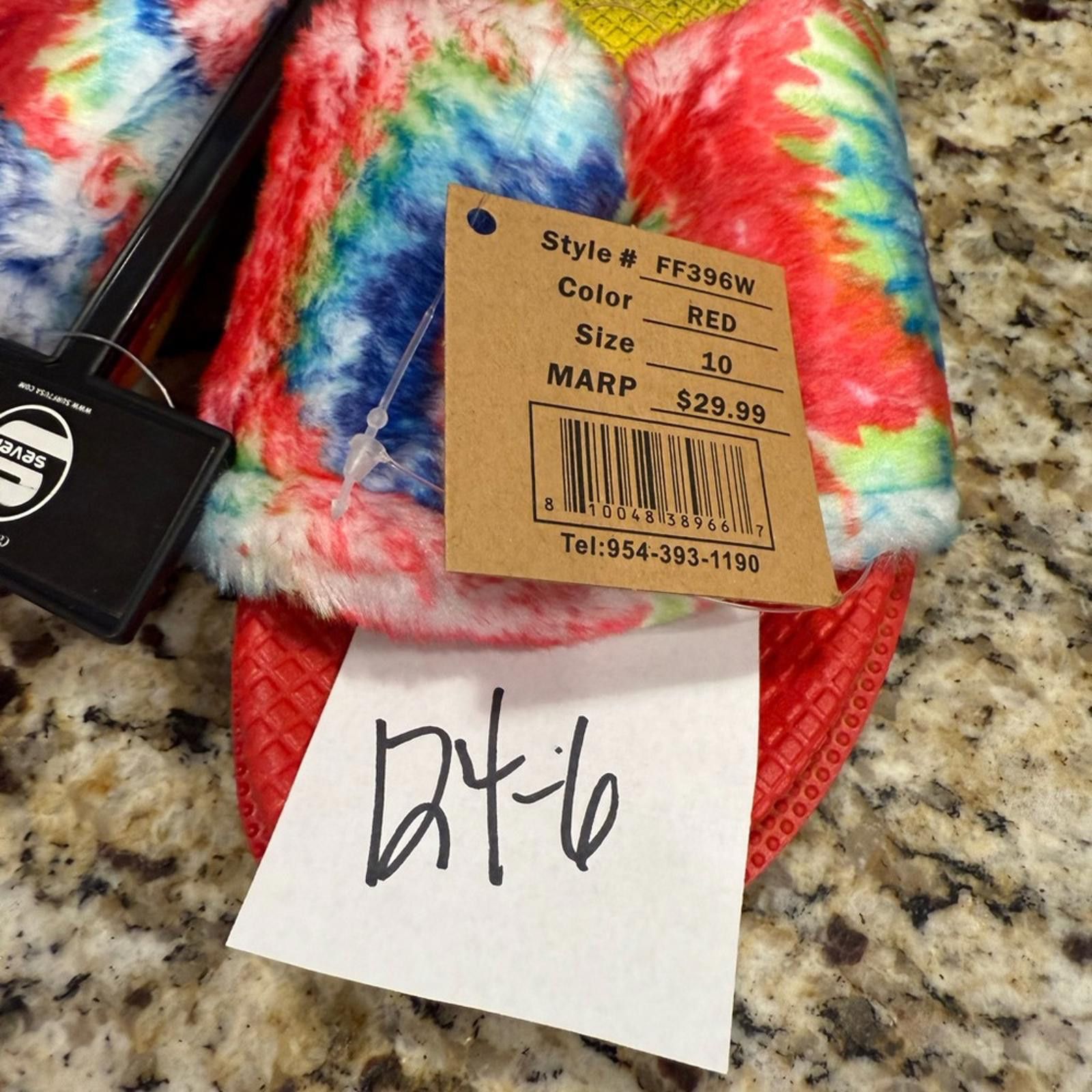 Seven 7 Seven tie dyed faux fur rainbow colored slides Size 10 Size US 10 / IT 40 - 8 Thumbnail