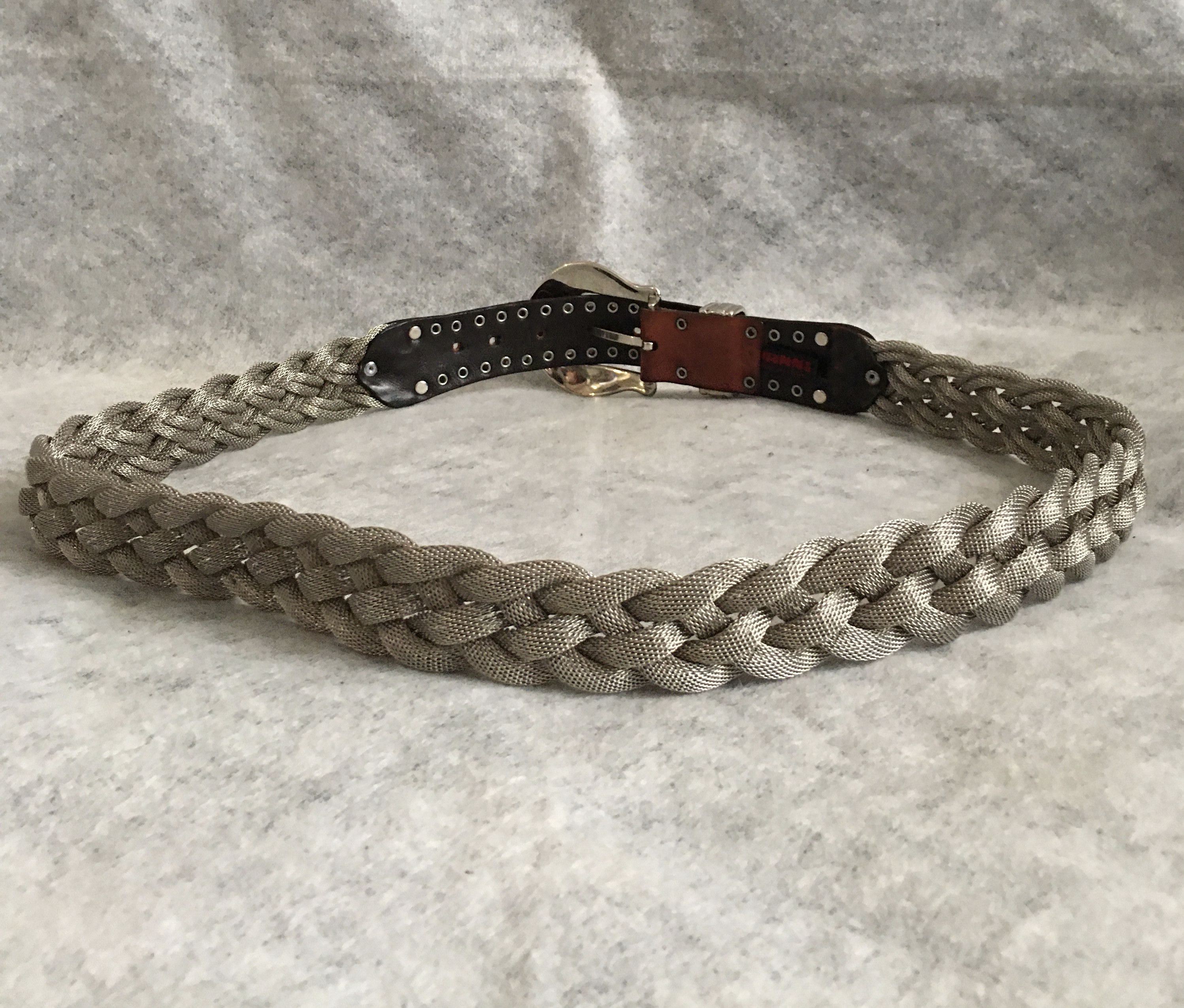 Other MANNI Italy Belt Leather Braided Metal Studs Size 36 Size ONE SIZE - 7 Thumbnail