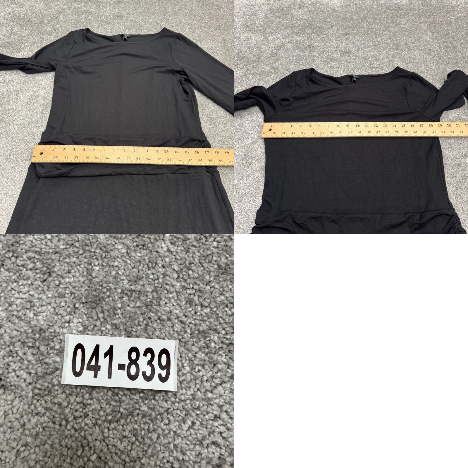 Talbots Talbots Dress 3/4 Sleeve Boat Neck Ruched Jersey Midi Womens Large Black NWT Size L / US 10 / IT 46 - 9 Thumbnail