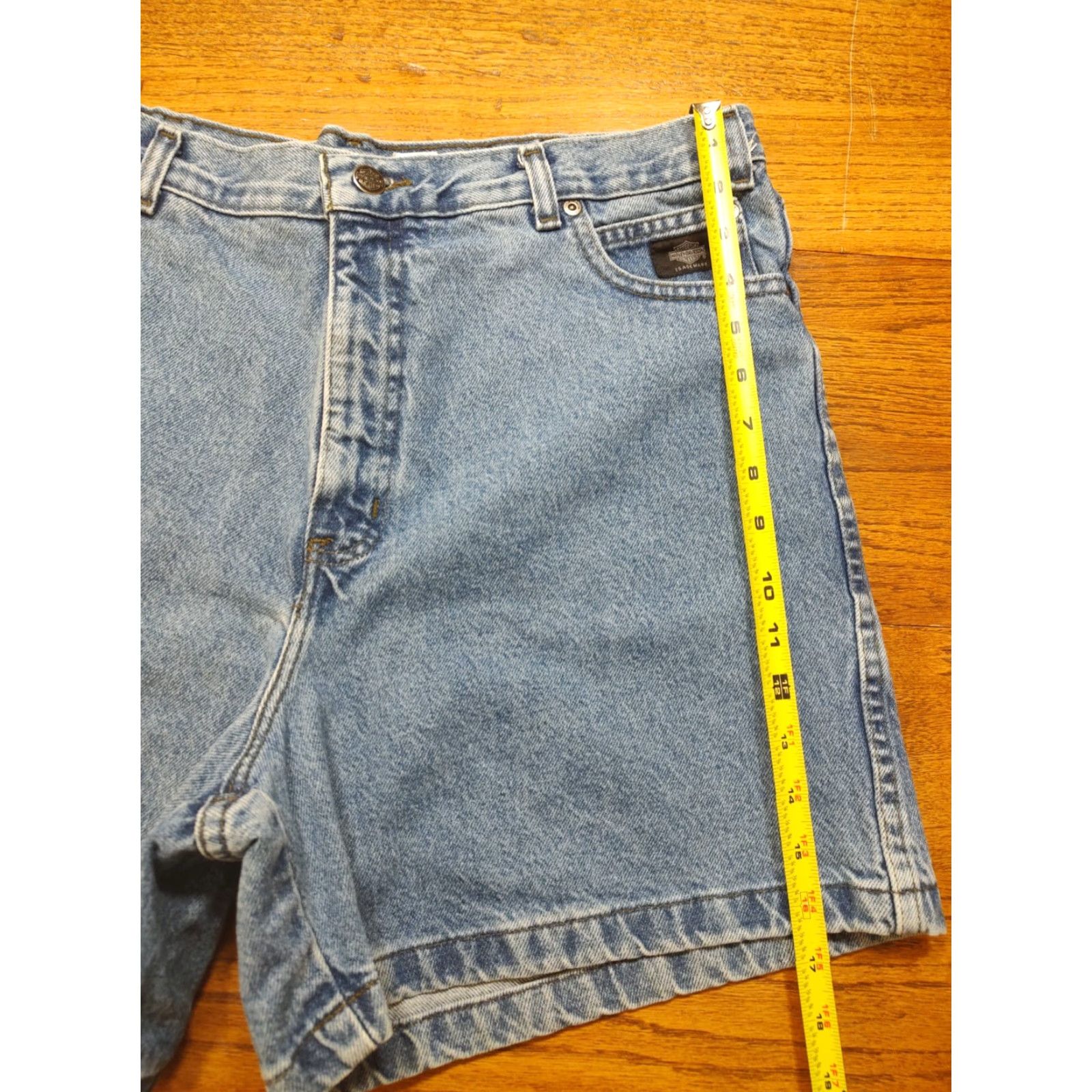 Harley Davidson VINTAGE Harley-Davidson Shorts Womens 16 Denim Blue 5-Pocket Biker 90s Punk Motorcycle Size 38" / US 16 / IT 52 - 5 Thumbnail