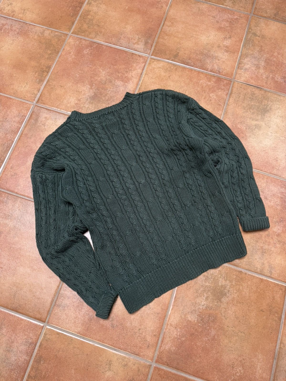 Gap Vintage Forest Green GAP Cable Knit Sweater Size US L / EU 52-54 / 3 - 6 Thumbnail