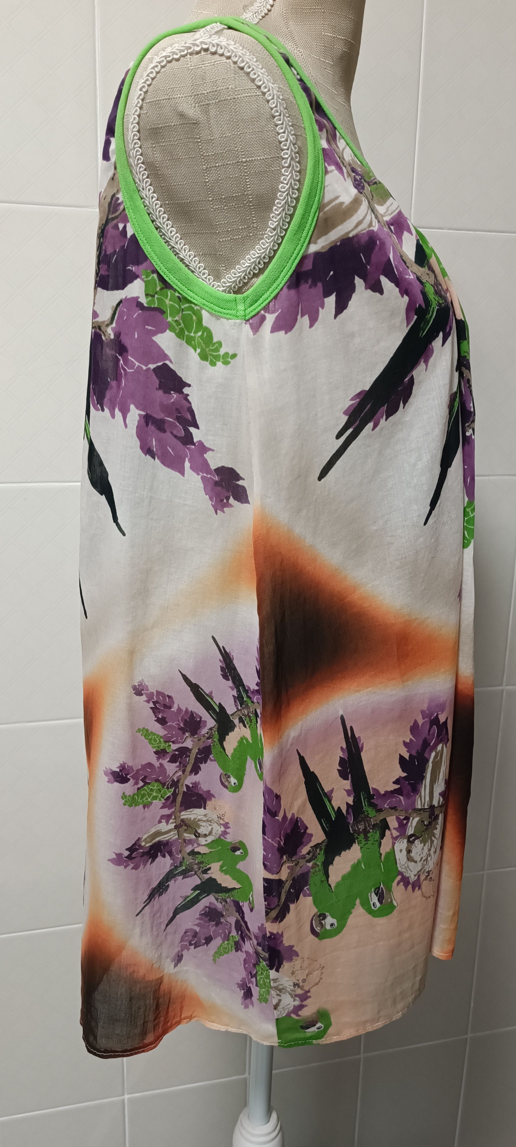 Jean Paul Gaultier Loose tank top with parrots print Size M / US 6-8 / IT 42-44 - 4 Thumbnail