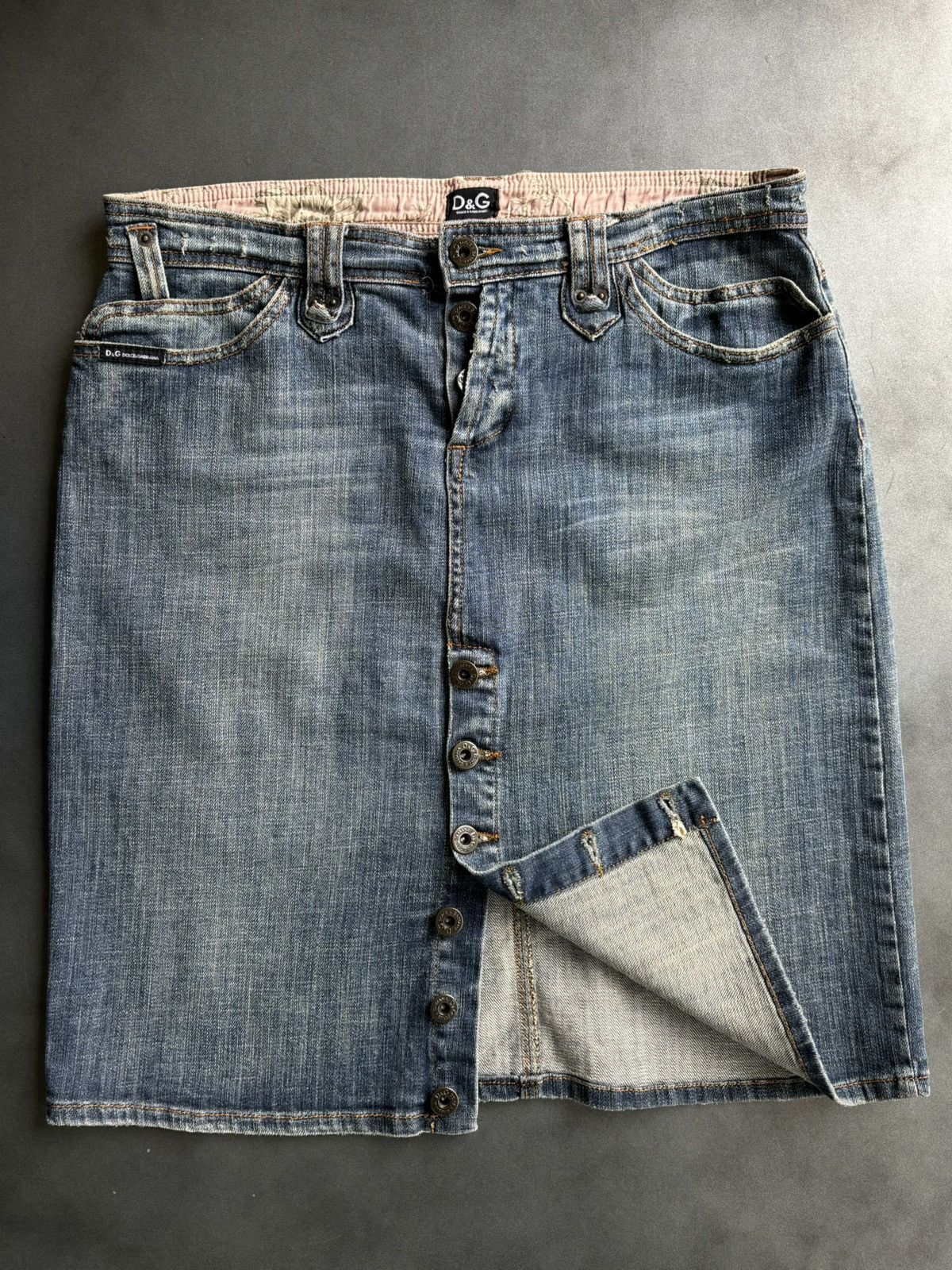 Dolce & Gabbana × Vintage Vintage Dolce & Gabbana Mini Skirt Denim Jean Short 2000s Size 33" - 10 Thumbnail