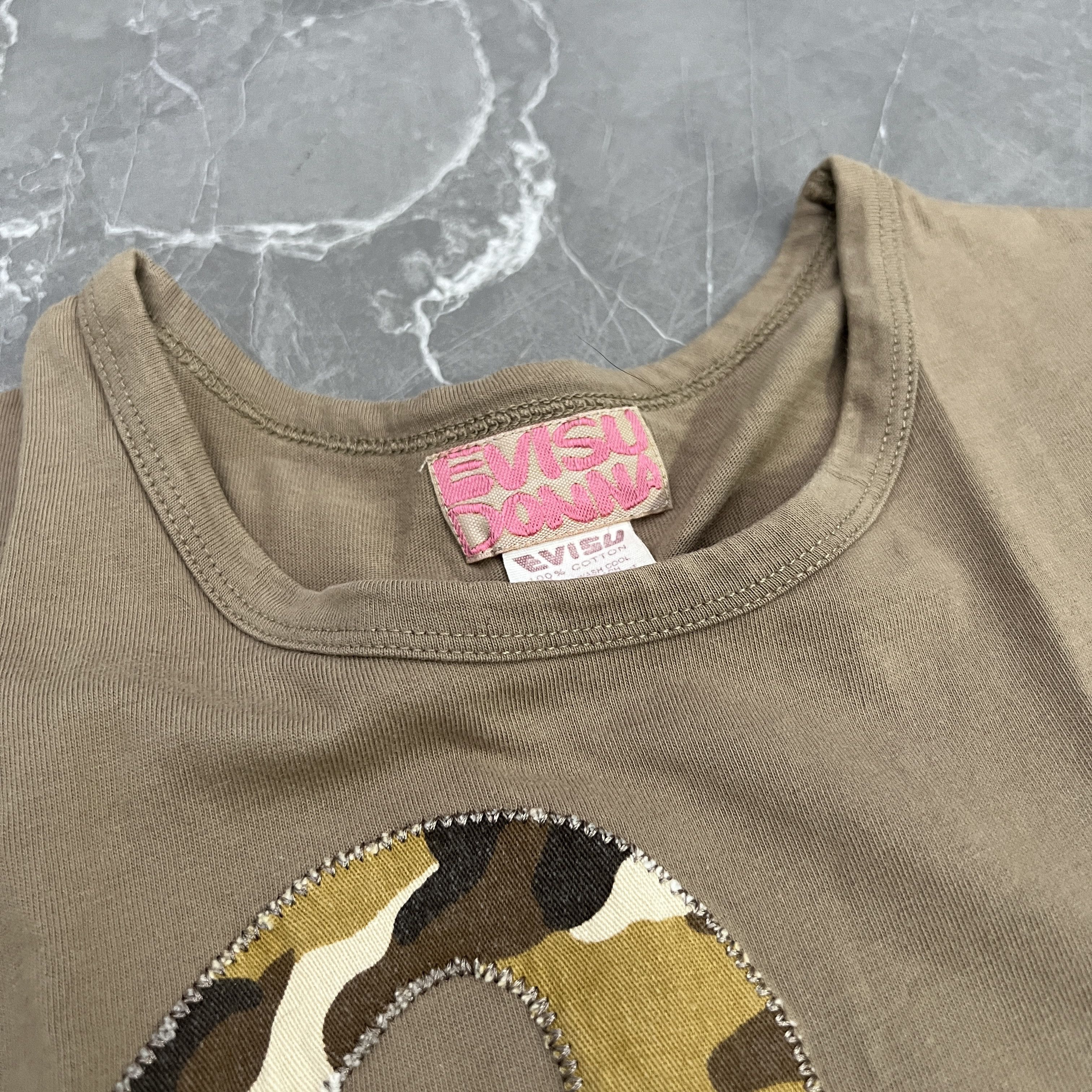 Evisu EVISU DONNA Camo Seagull Logo Beige Tee Size S / US 4 / IT 40 - 5 Thumbnail
