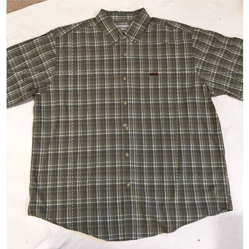 Carhartt Carhartt Mens Short Sleeve Shirt- Sz:Xl -Plaid Pattern-Green Size US XL / EU 56 / 4 - 1 Thumbnail