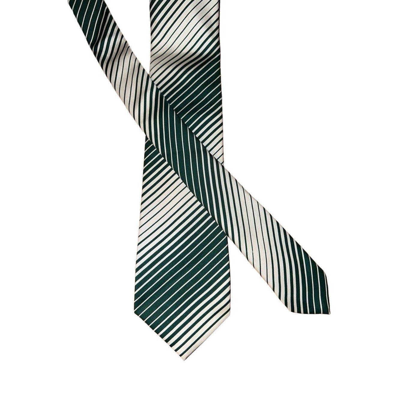 Turnbull & Asser Turnbull & Asser Racing Green & Off White 100% Handmade Neck Size ONE SIZE - 1 Thumbnail