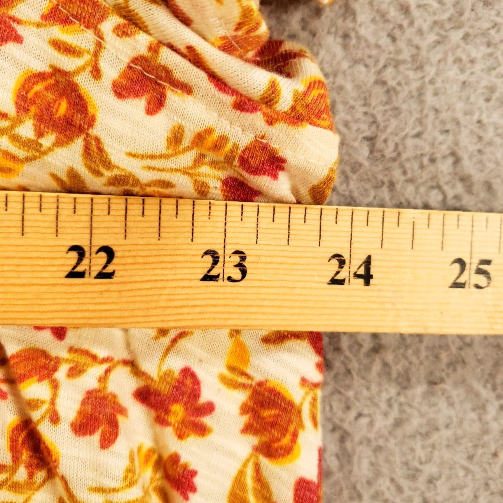Vintage Rose And Olive Womens Top 2X Orange Floral V-Neck Short Sleeve Pullover Blouse Tunic Casual Shirt Womens Size XXL / US 16-18 / IT 52-54 - 3 Thumbnail