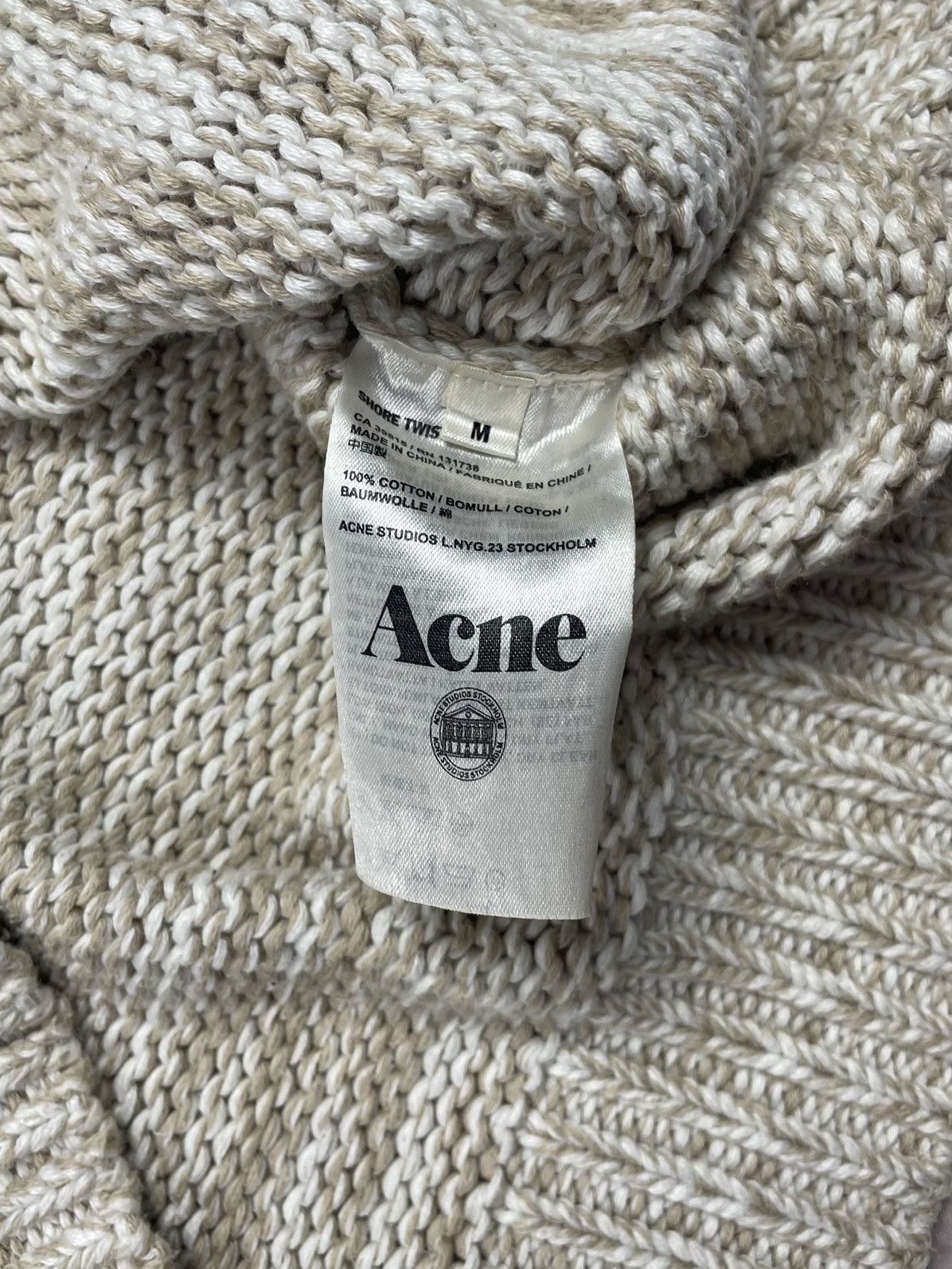 Acne Studios Acne Studios M Beige Knit Chunky Sweater (Women’s) egv Size M / US 6-8 / IT 42-44 - 4 Thumbnail