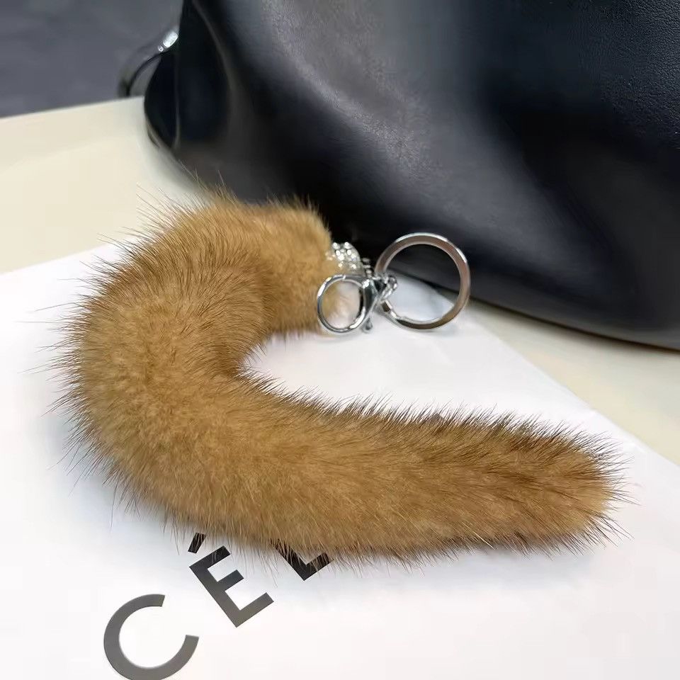 Jewelry Real Fur Mink Tail Keychain Size ONE SIZE - 2 Thumbnail
