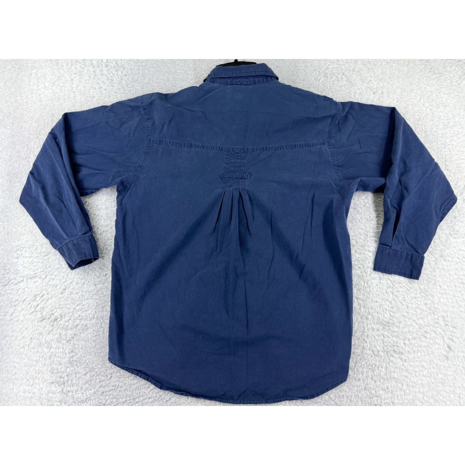 Vintage White Oak Shirt Men Large Blue Button Up Long Sleeve Pockets 100% Cotton Workwer Size US L / EU 52-54 / 3 - 2 Thumbnail