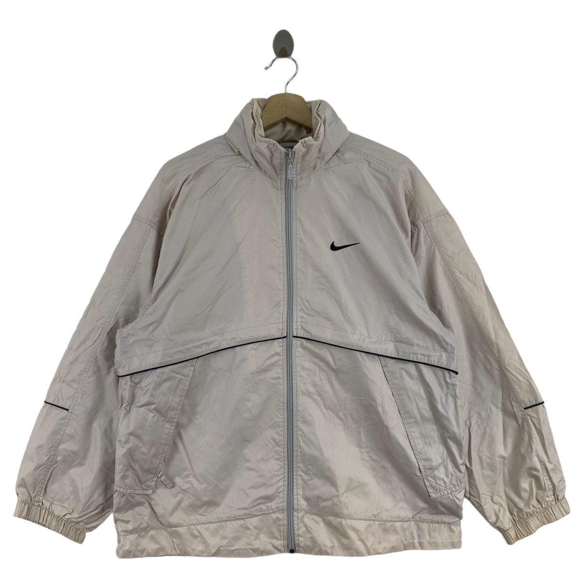 Coach NIKE Embroidered Logo Cream Windbreaker Coach Jacket Varsity Size US L / EU 52-54 / 3 - 1 Thumbnail