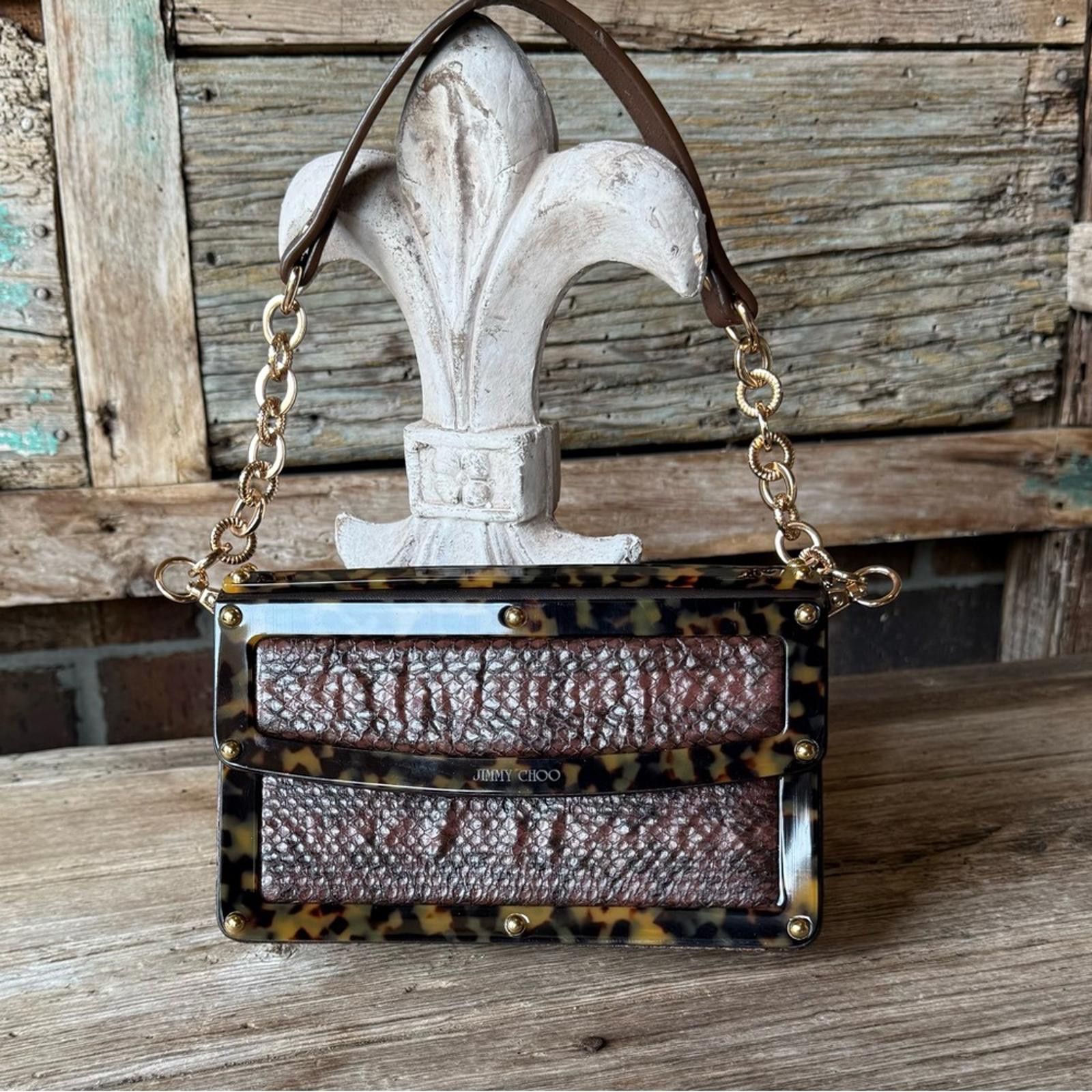 Jimmy Choo Jimmy Choo “Candy” Snake and Faux Tortoise Shoulder Bag Size ONE SIZE - 3 Thumbnail